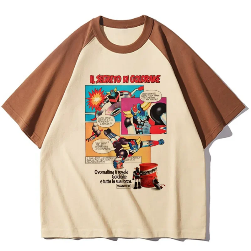 T-shirt Goldorak Beige et Marron - Design Anime Nostalgique
