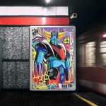 Poster Goldorak en Style Street Art Abstrait