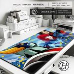 Tapis de Souris UFO Robot – Bords Cousus et Design Néon