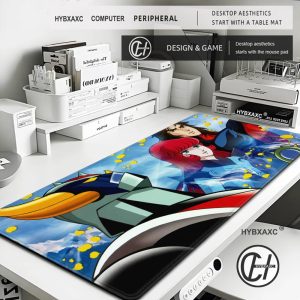 Tapis de Souris UFO Robot – Bords Cousus et Design Néon